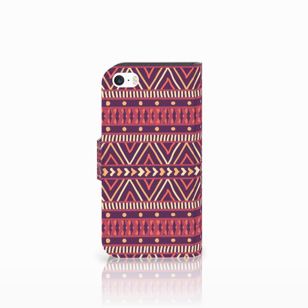Apple iPhone 5 | 5s | SE Telefoon Hoesje Aztec Paars