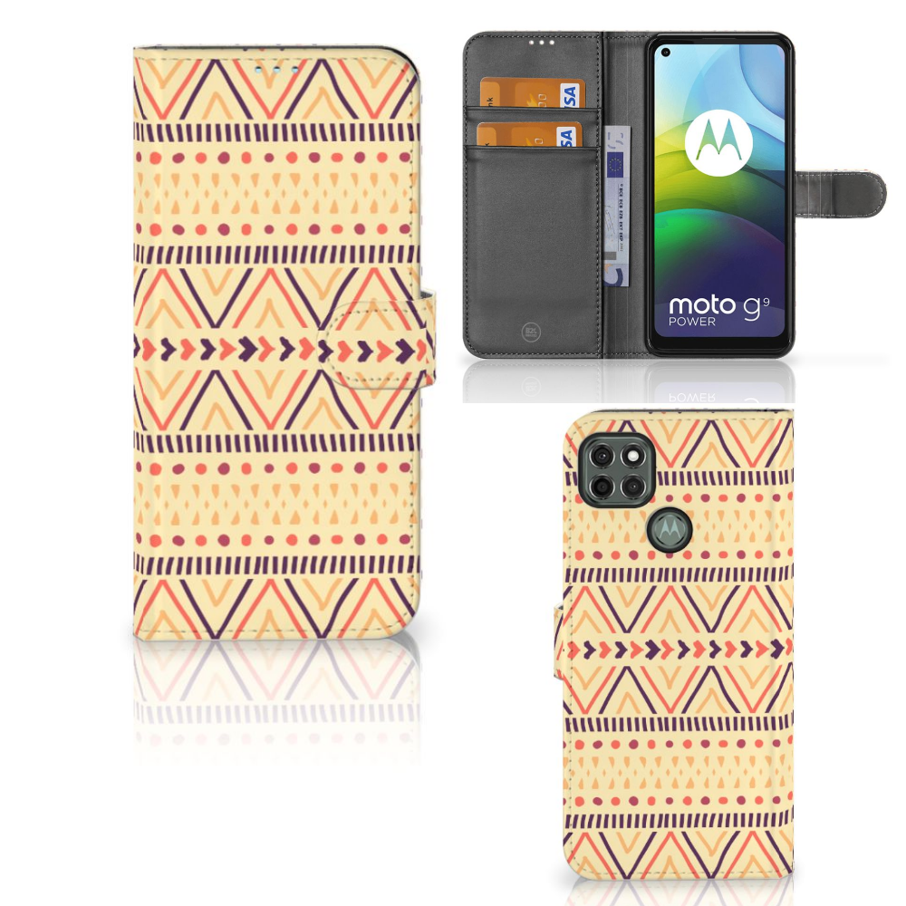 Motorola Moto G9 Power Telefoon Hoesje Aztec Yellow