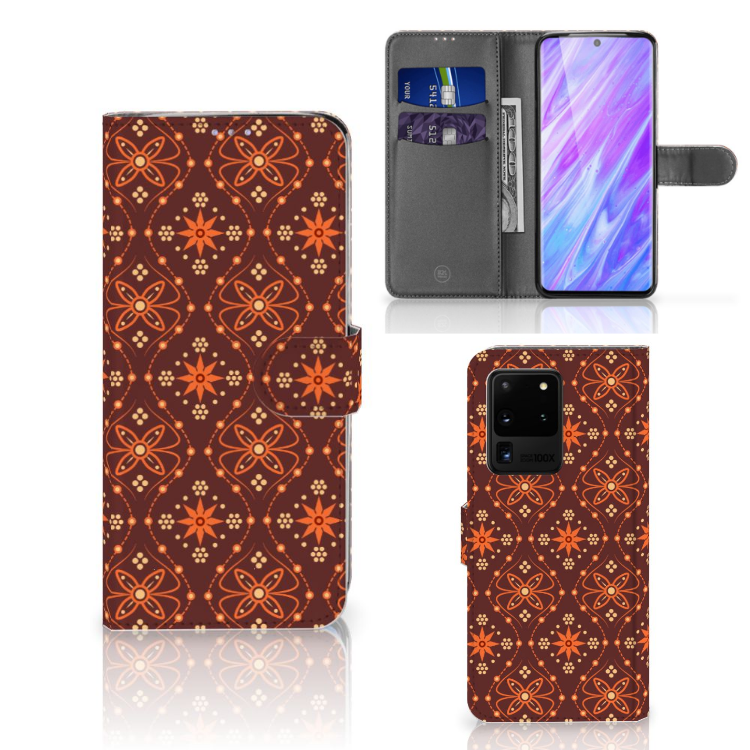 Samsung Galaxy S20 Ultra Telefoon Hoesje Batik Brown