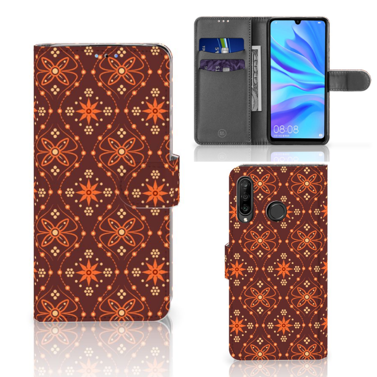 Huawei P30 Lite (2020) Telefoon Hoesje Batik Brown
