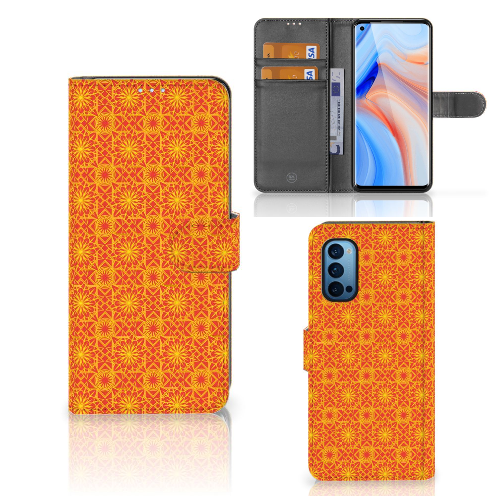 OPPO Reno 4 Pro 5G Telefoon Hoesje Batik Oranje
