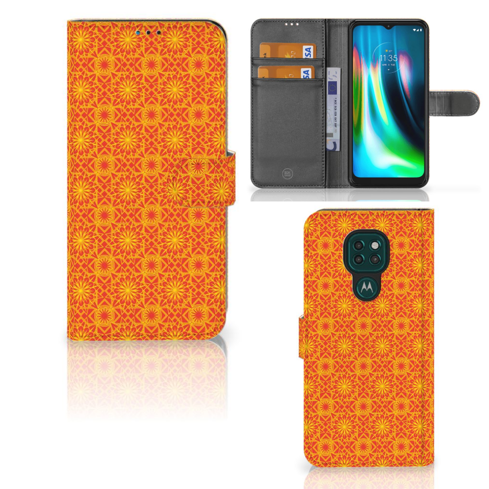 Motorola Moto G9 Play | E7 Plus Telefoon Hoesje Batik Oranje