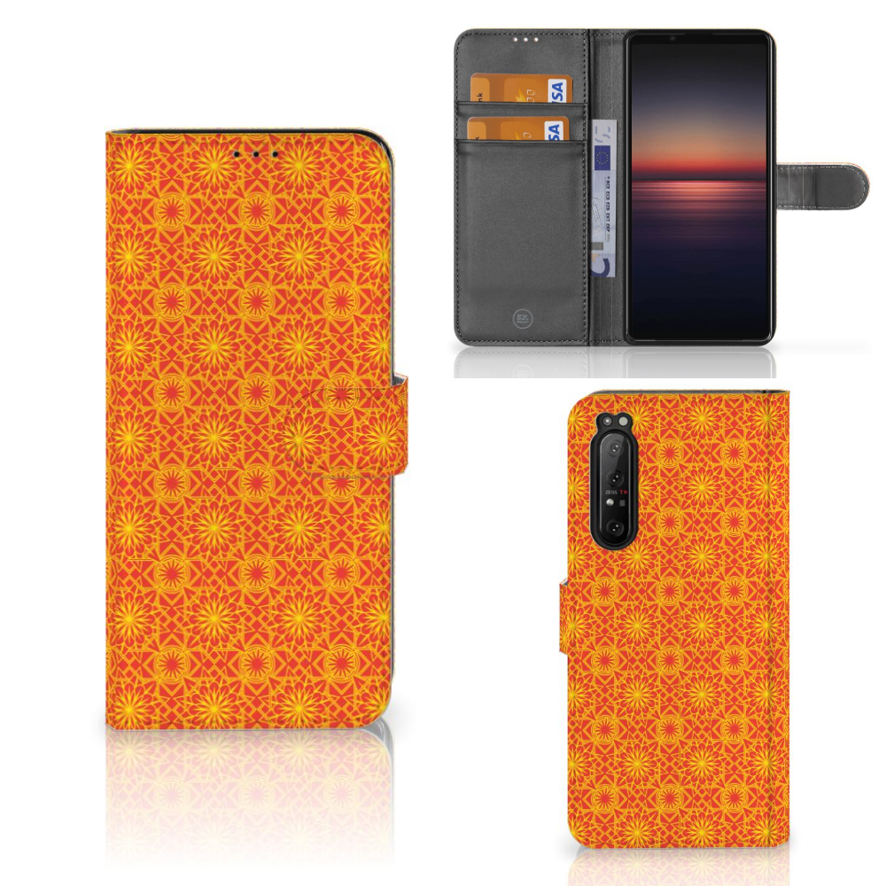 Sony Xperia 1 II Telefoon Hoesje Batik Oranje