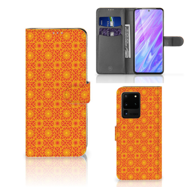 Samsung Galaxy S20 Ultra Telefoon Hoesje Batik Oranje