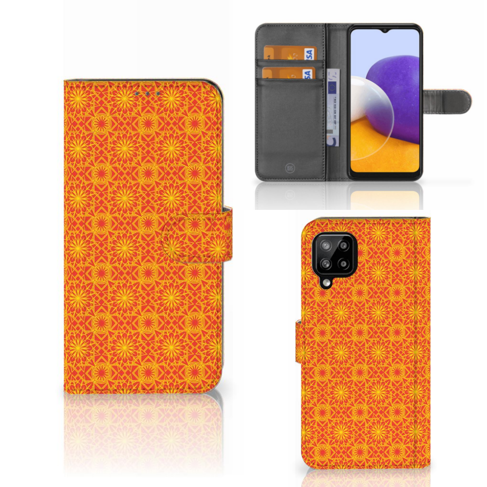 Samsung Galaxy A22 4G | M22 Telefoon Hoesje Batik Oranje