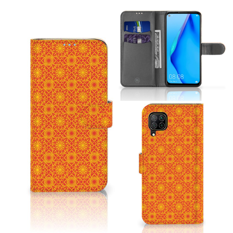 Huawei P40 Lite Telefoon Hoesje Batik Oranje