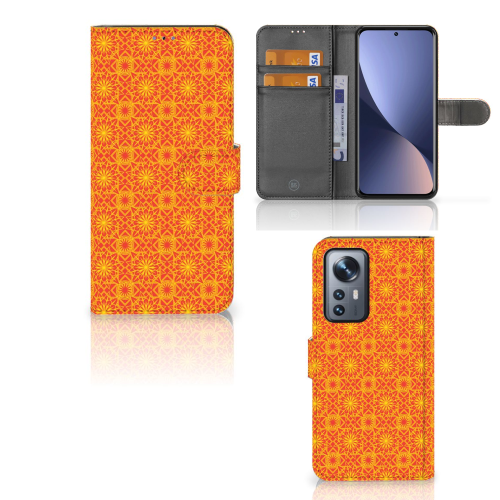 Xiaomi 12 Pro Telefoon Hoesje Batik Oranje