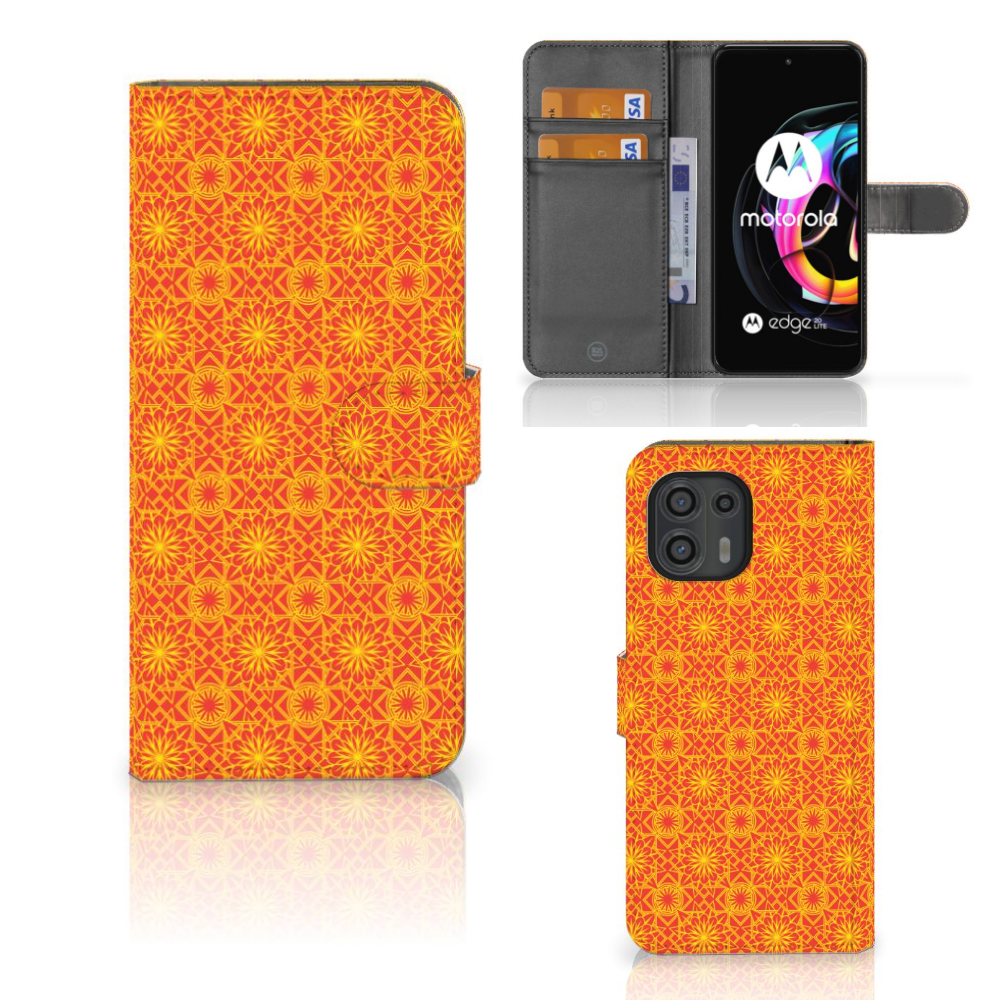 Motorola Edge 20 Lite Telefoon Hoesje Batik Oranje