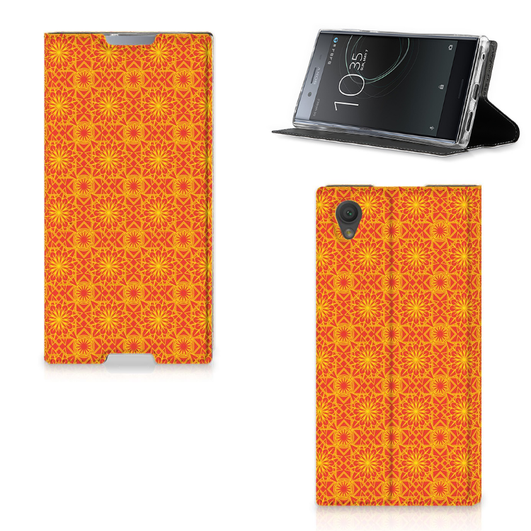 Sony Xperia L1 Hoesje met Magneet Batik Oranje
