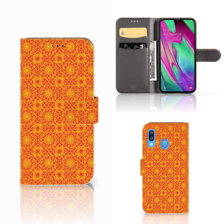 Samsung Galaxy A40 Telefoon Hoesje Batik Oranje