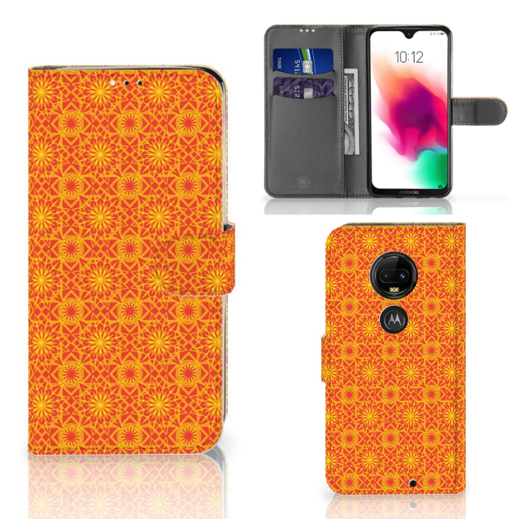 Motorola Moto G7 | G7 Plus Telefoon Hoesje Batik Oranje