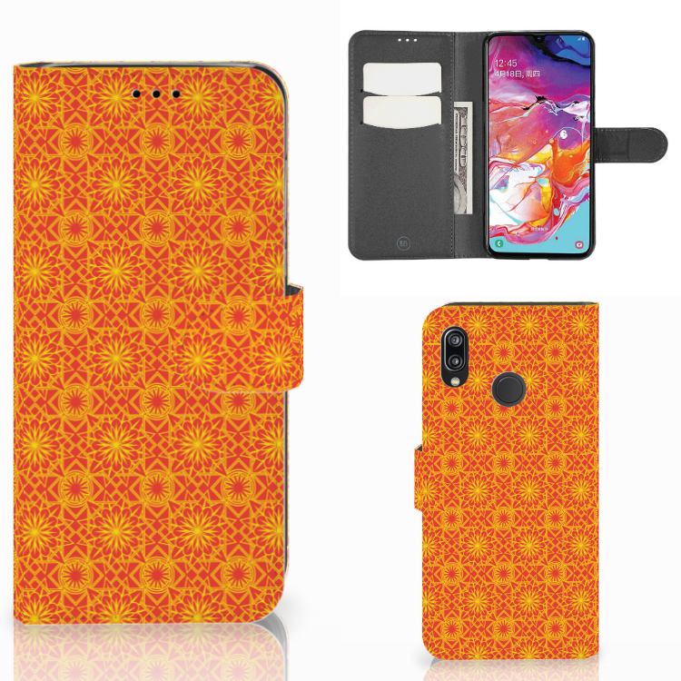 Samsung Galaxy A70 Telefoon Hoesje Batik Oranje