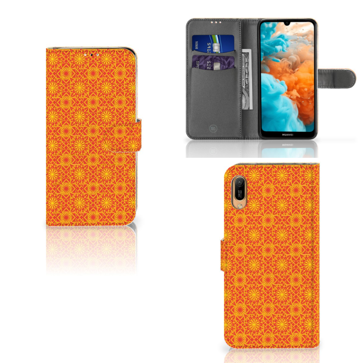 Huawei Y6 (2019) Telefoon Hoesje Batik Oranje