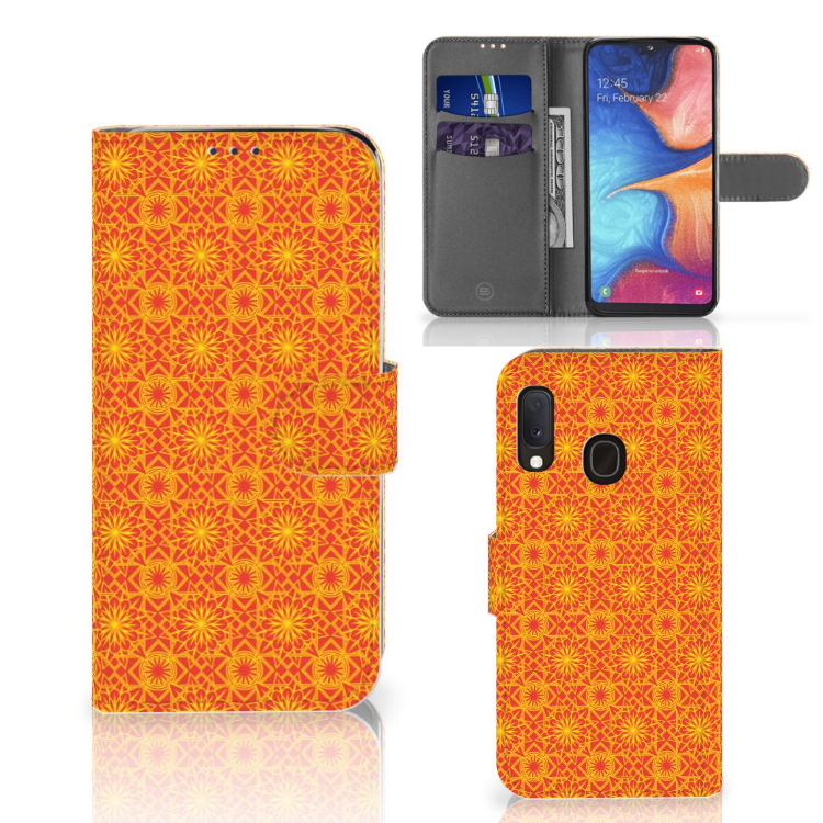 Samsung Galaxy A20e Telefoon Hoesje Batik Oranje