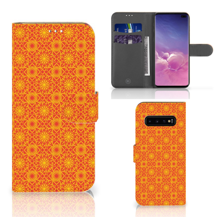 Samsung Galaxy S10 Plus Telefoon Hoesje Batik Oranje