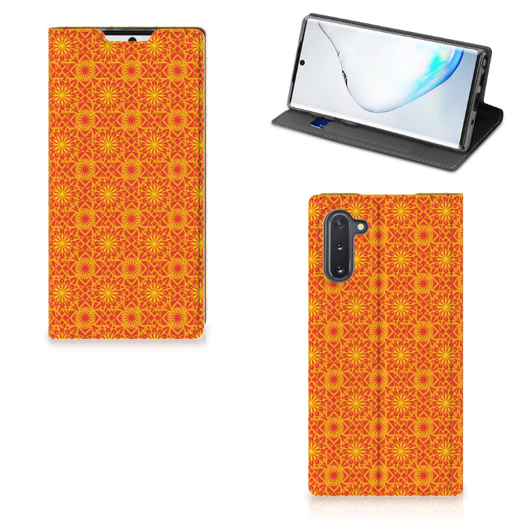 Samsung Galaxy Note 10 Hoesje met Magneet Batik Oranje