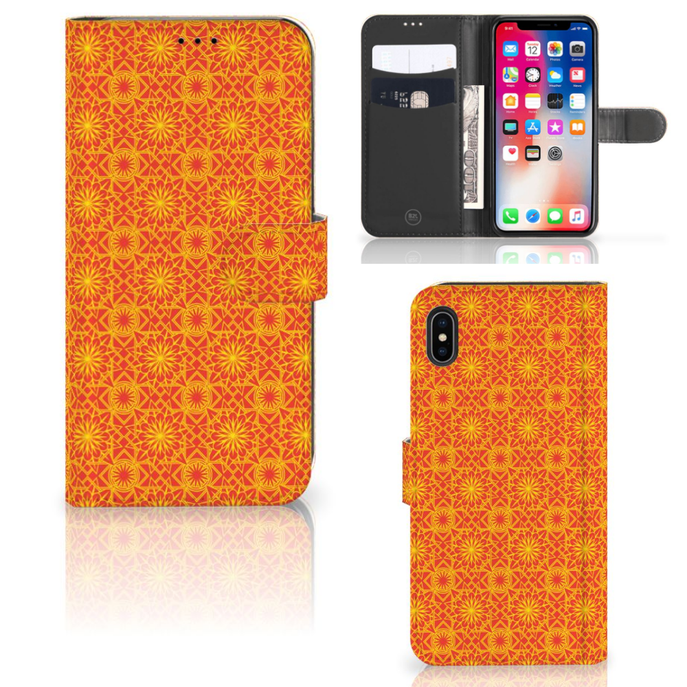 Apple iPhone Xs Max Boekhoesje Design Batik Orange