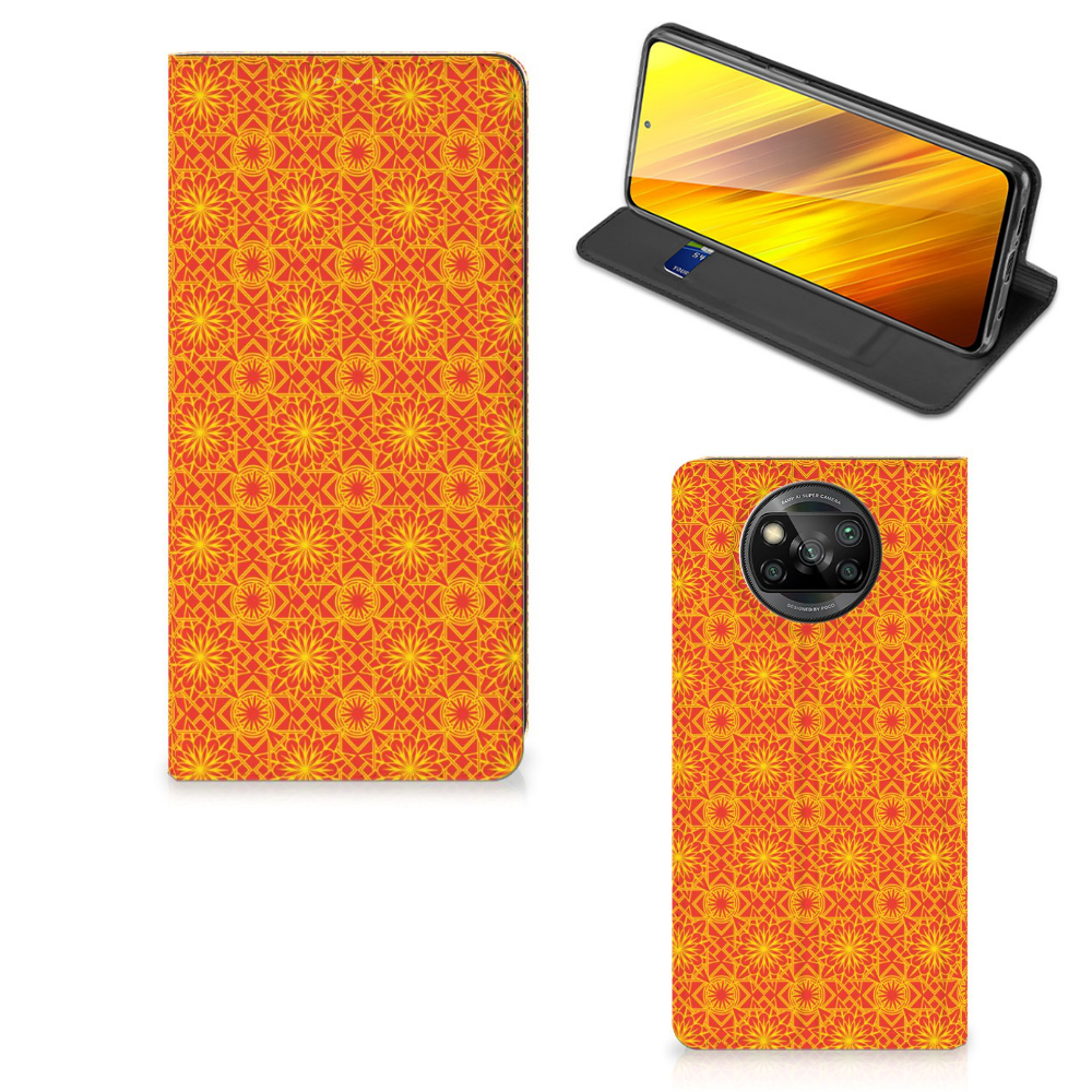 Xiaomi Poco X3 Pro | Poco X3 Hoesje met Magneet Batik Oranje