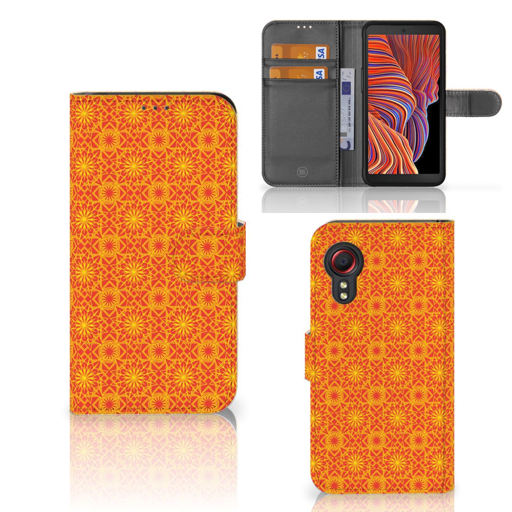 Samsung Galaxy Xcover 5 Telefoon Hoesje Batik Oranje