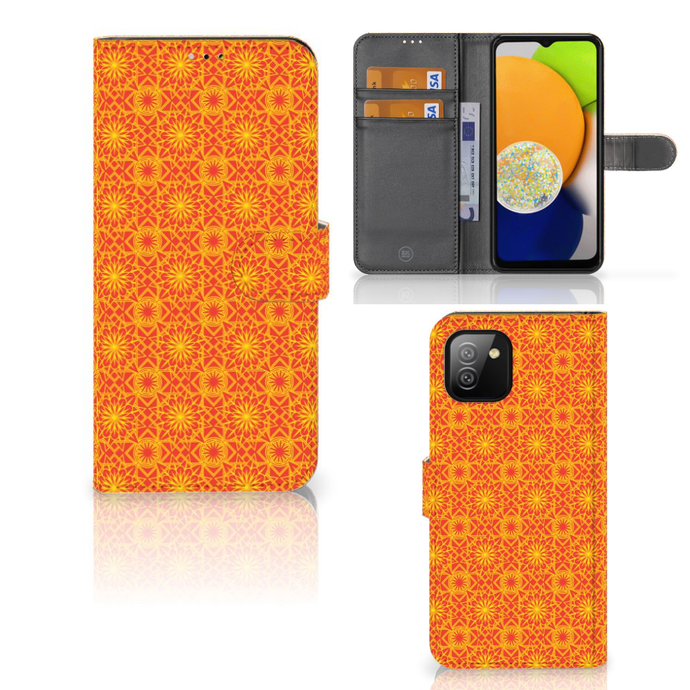 Samsung Galaxy A03 Telefoon Hoesje Batik Oranje