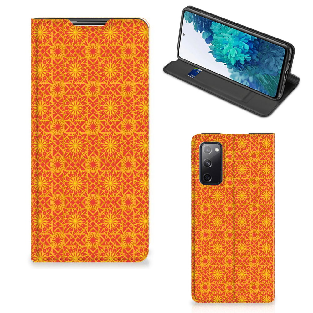 Samsung Galaxy S20 FE Hoesje met Magneet Batik Oranje