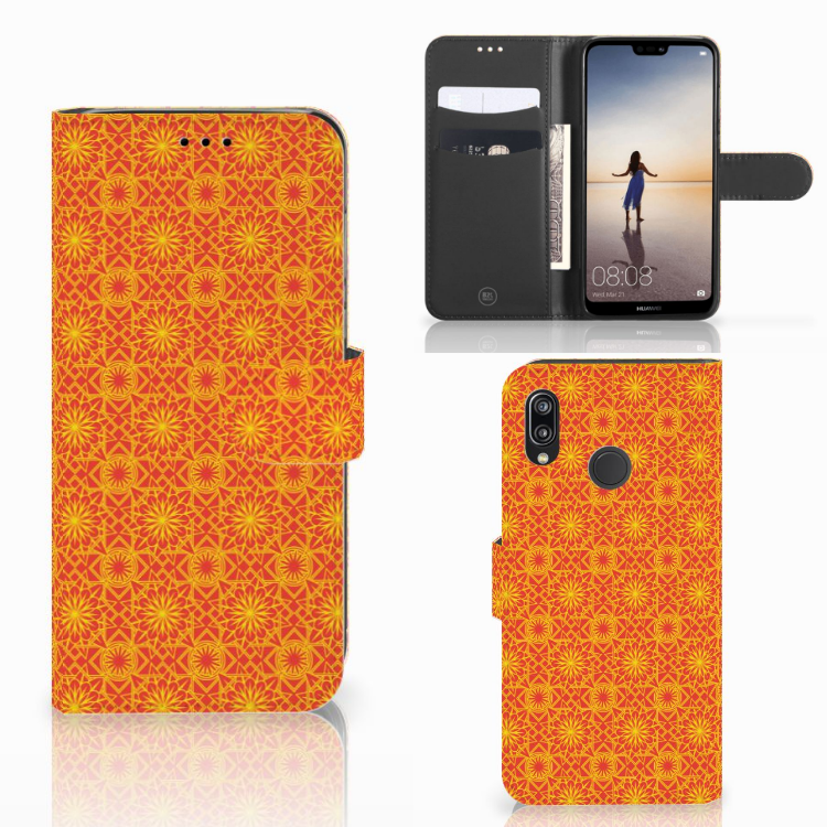 Huawei P20 Lite Telefoon Hoesje Batik Oranje