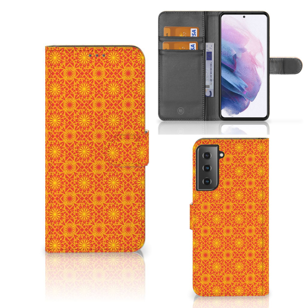 Samsung Galaxy S21 Plus Telefoon Hoesje Batik Oranje