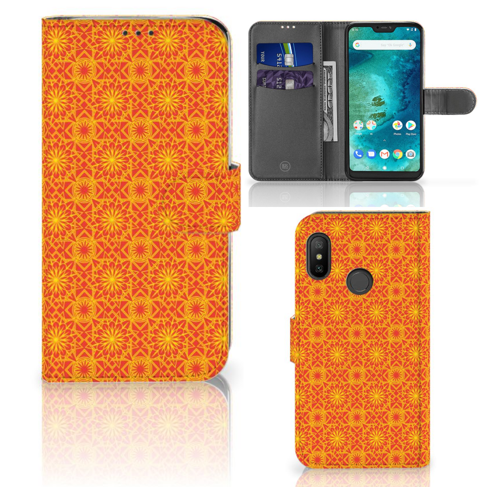 Xiaomi Mi A2 Lite Telefoon Hoesje Batik Oranje