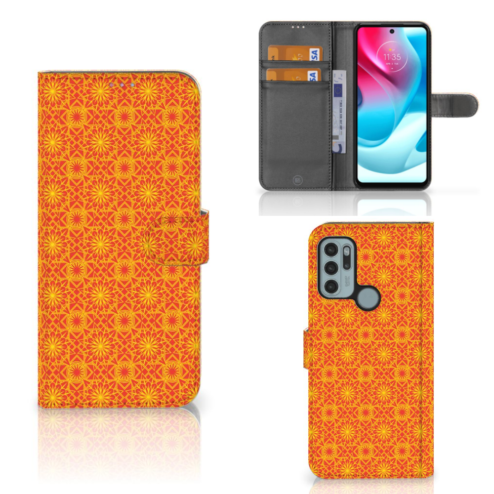 Motorola Moto G60s Telefoon Hoesje Batik Oranje