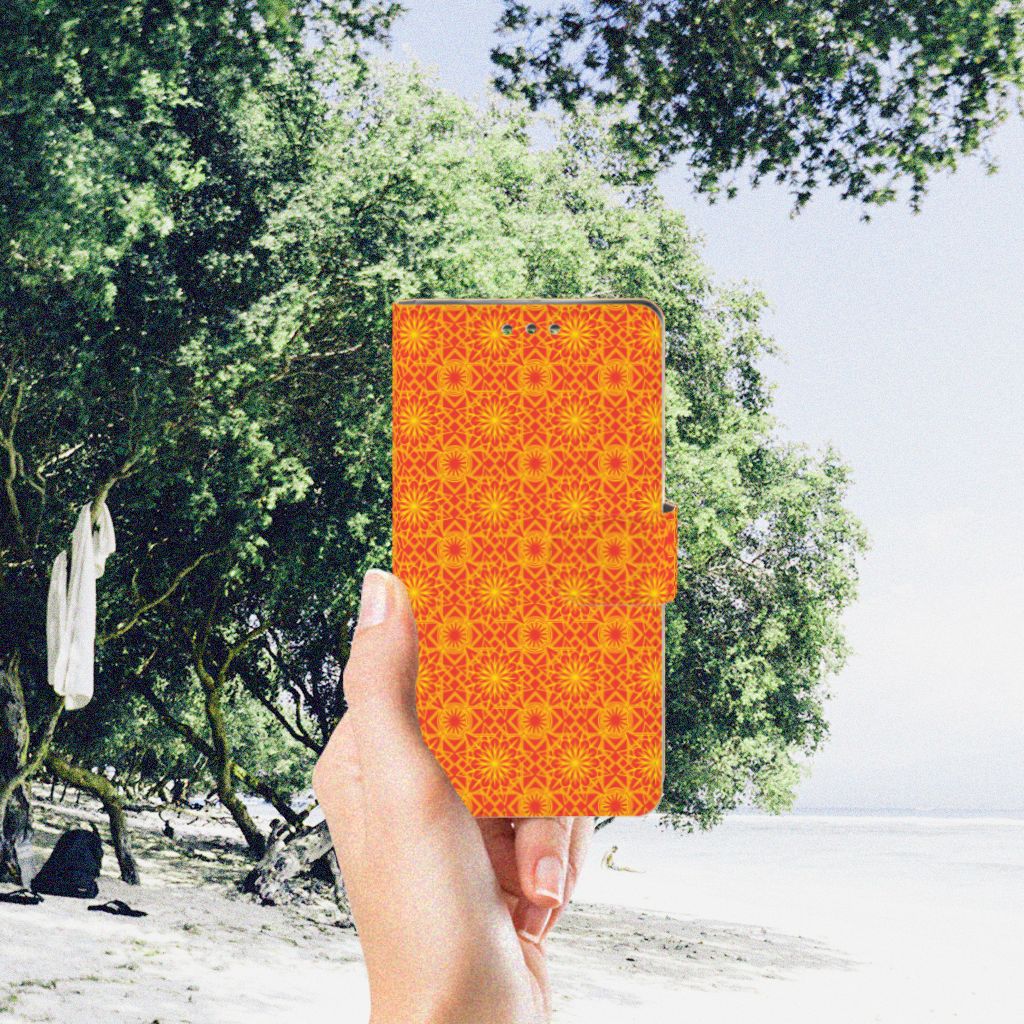 Sony Xperia XZ1 Telefoon Hoesje Batik Oranje