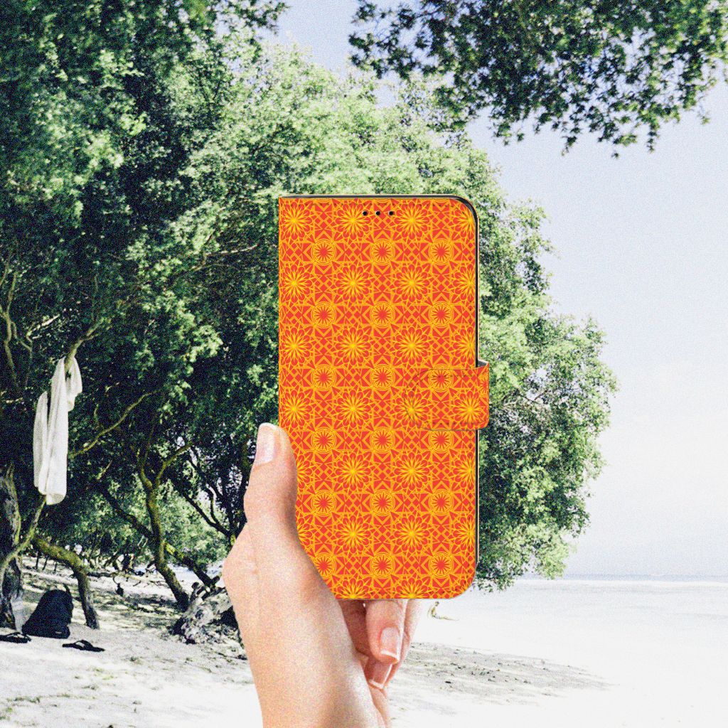 Motorola Edge 30 Pro Telefoon Hoesje Batik Oranje