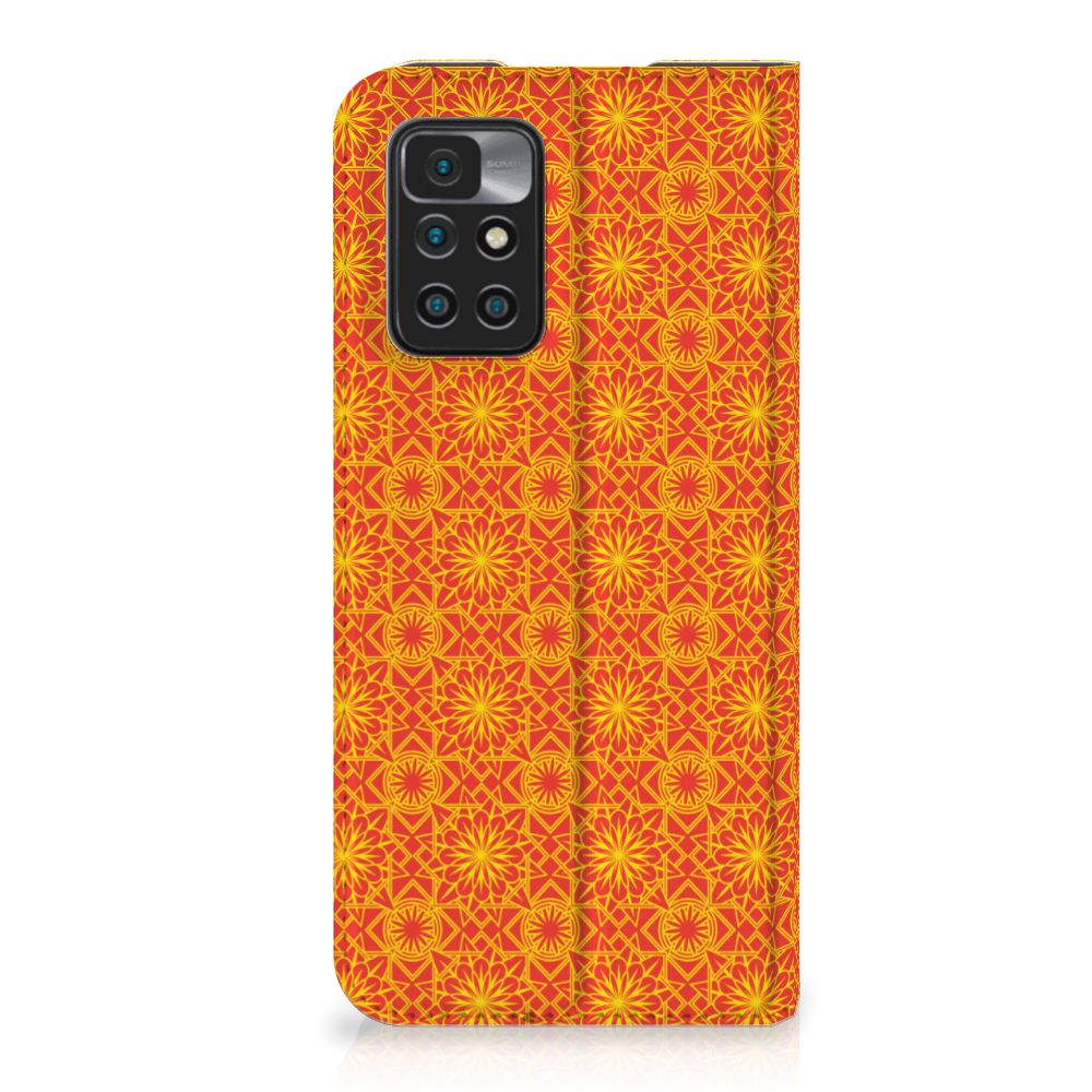 Xiaomi Redmi 10 Hoesje met Magneet Batik Oranje