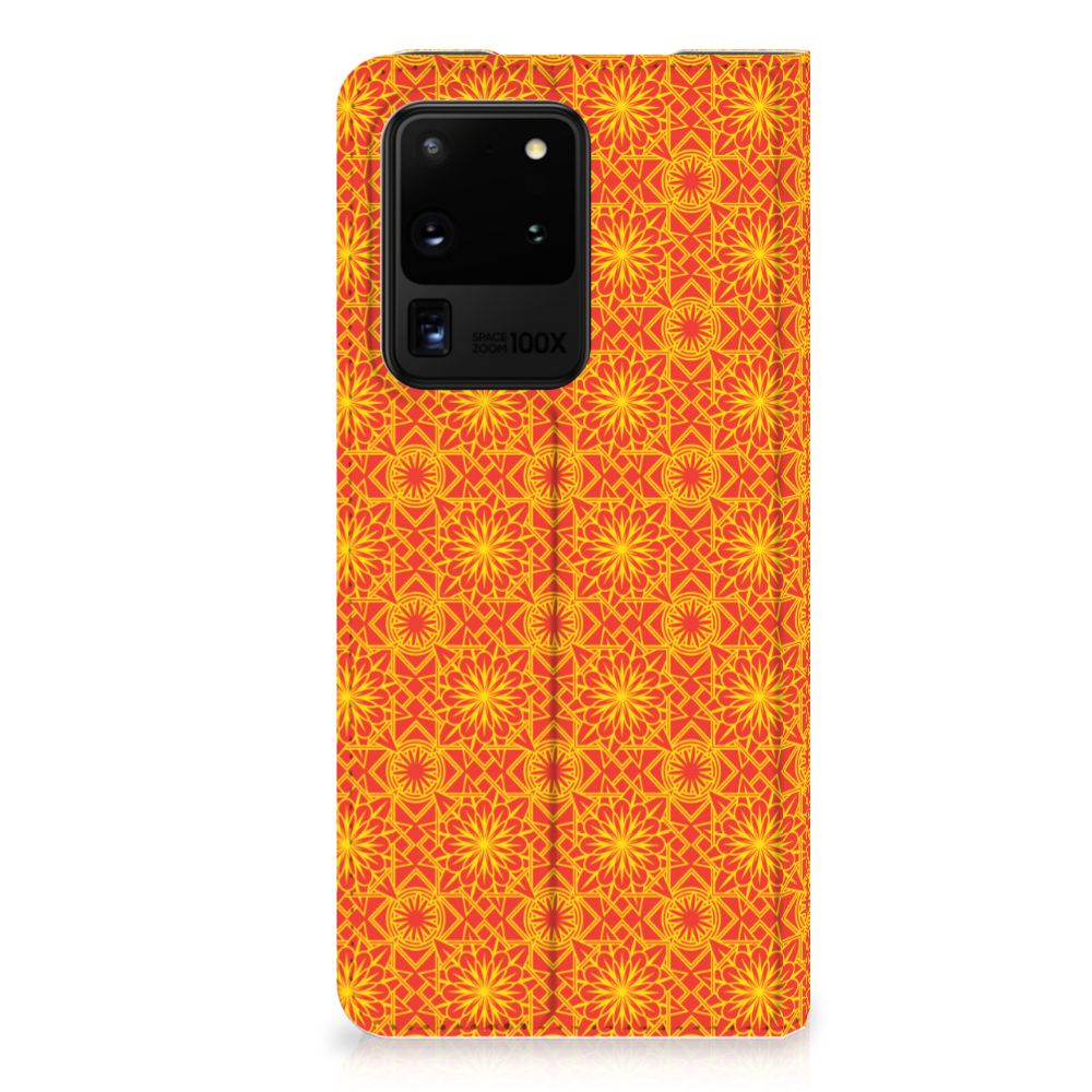 Samsung Galaxy S20 Ultra Hoesje met Magneet Batik Oranje