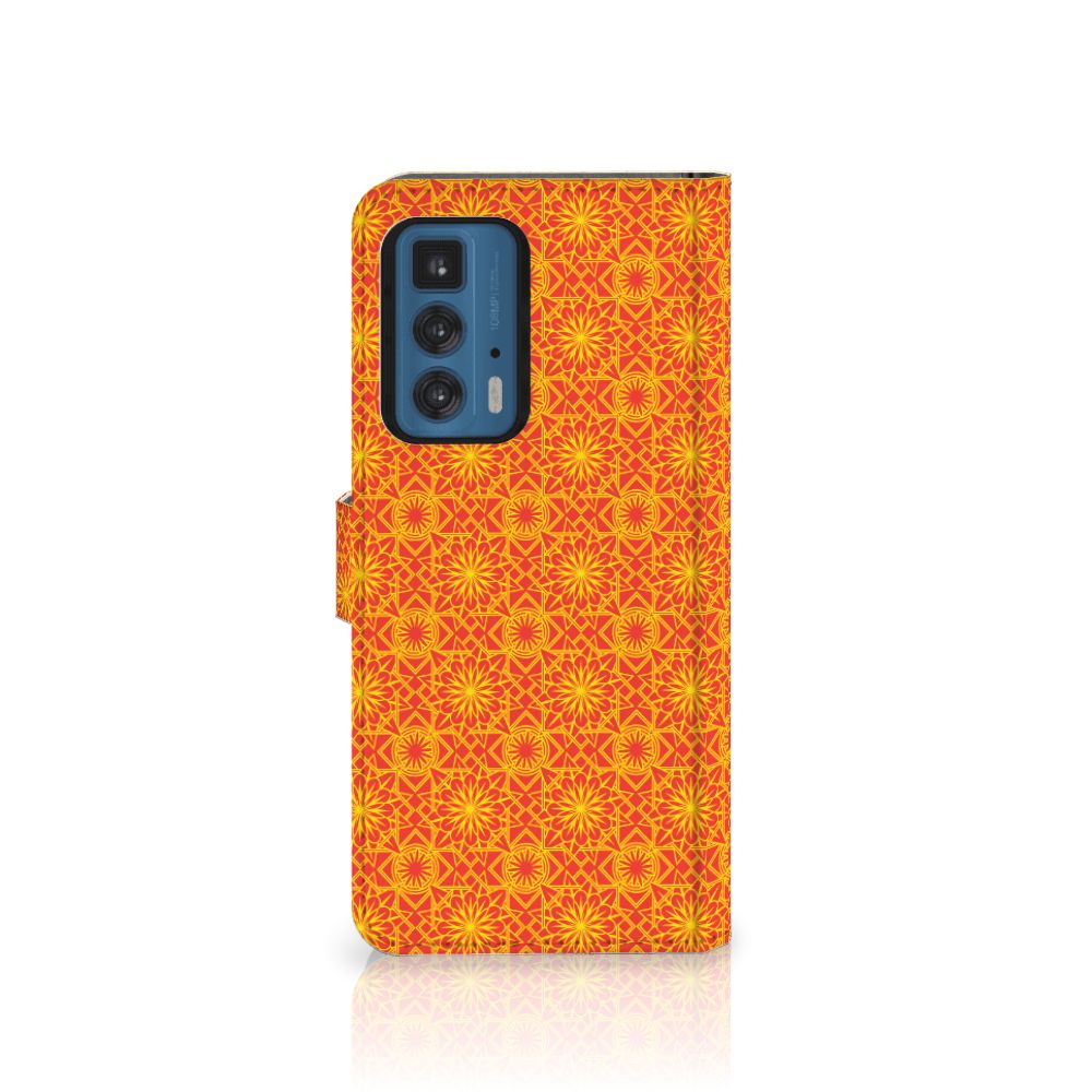 Motorola Edge 20 Pro Telefoon Hoesje Batik Oranje