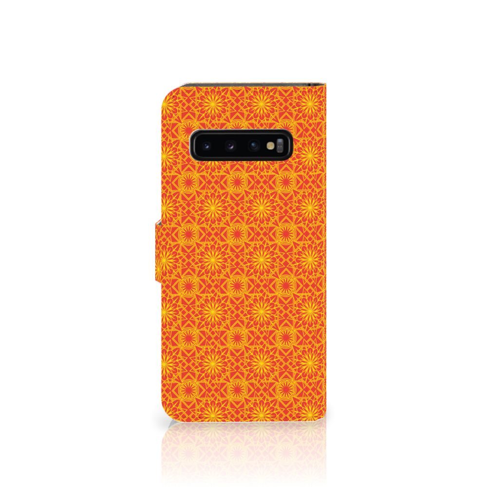 Samsung Galaxy S10 Telefoon Hoesje Batik Oranje
