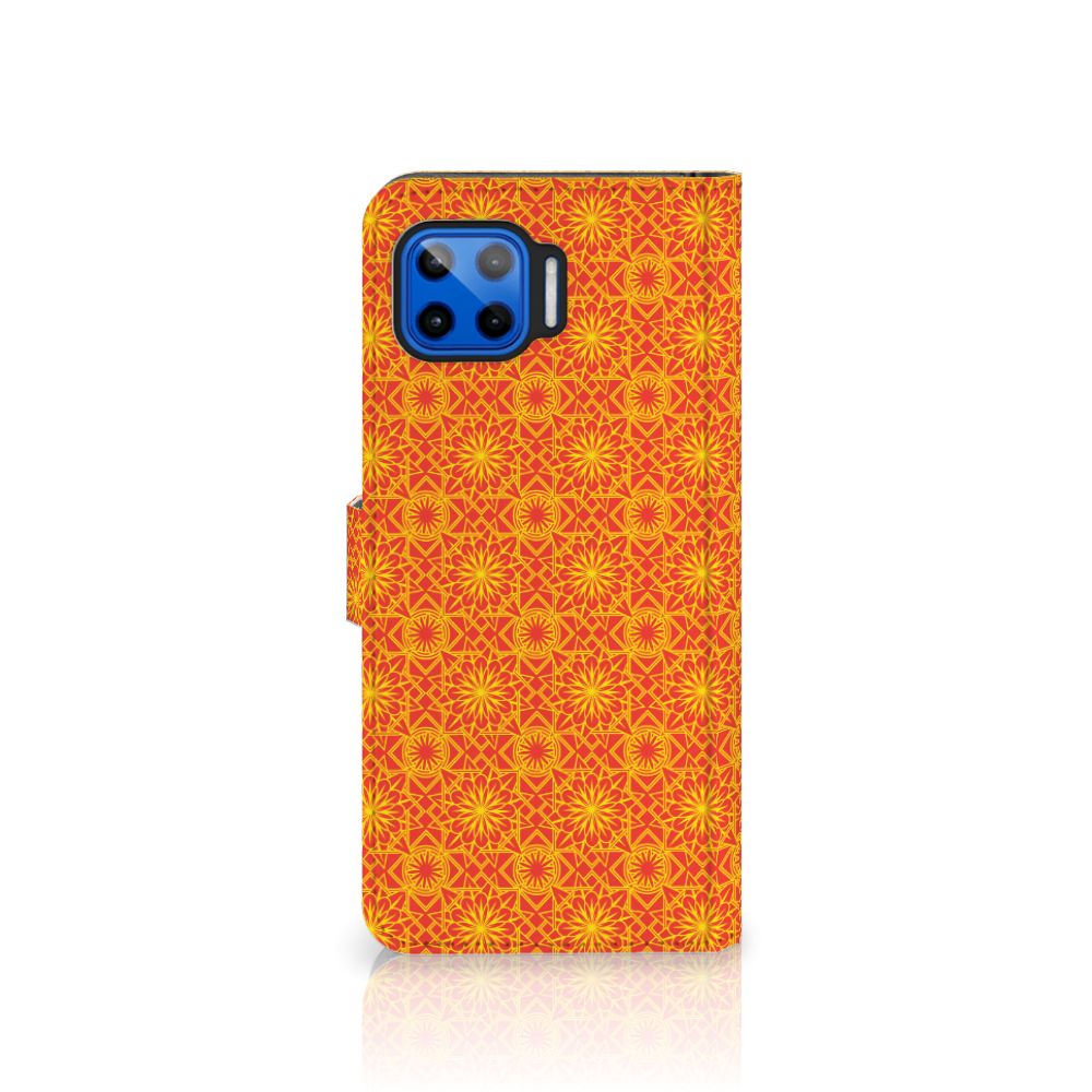 Motorola Moto G 5G Plus Telefoon Hoesje Batik Oranje
