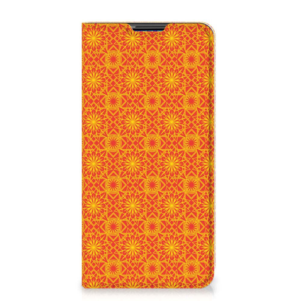 Xiaomi Redmi Note 9 Hoesje met Magneet Batik Oranje