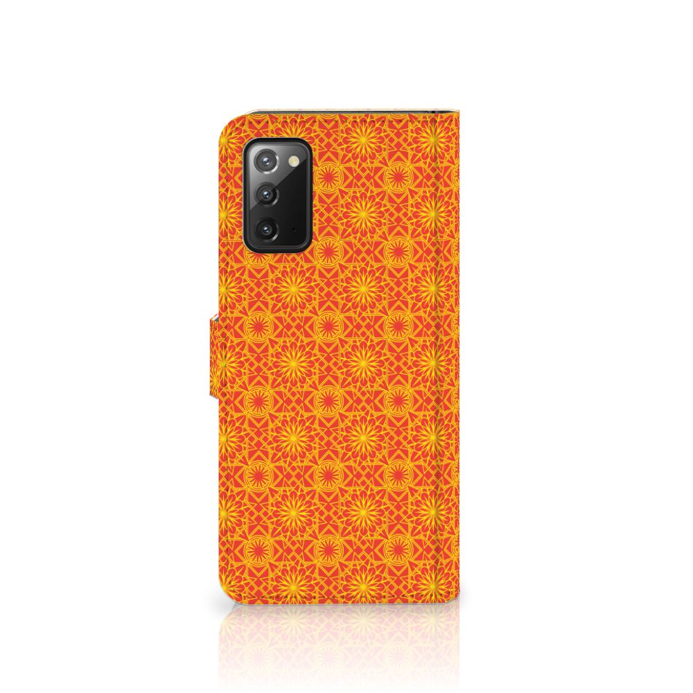Samsung Galaxy Note 20 Telefoon Hoesje Batik Oranje