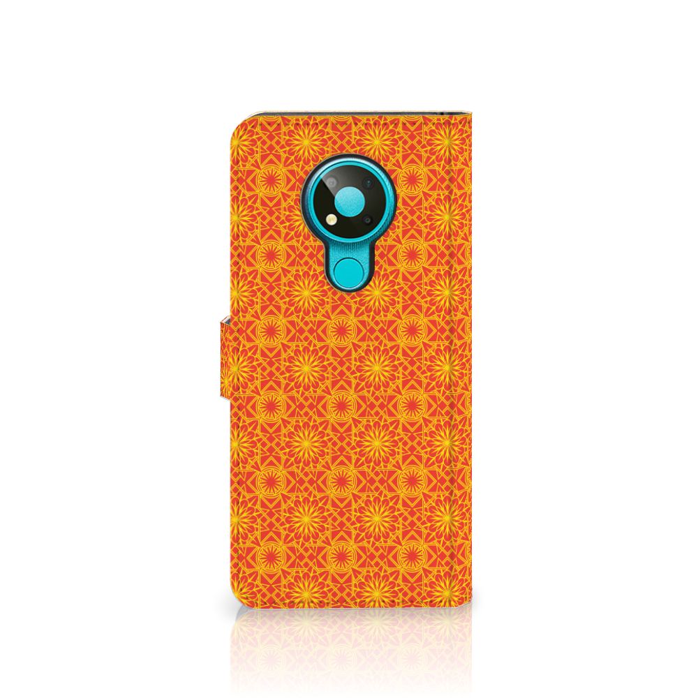 Nokia 3.4 Telefoon Hoesje Batik Oranje
