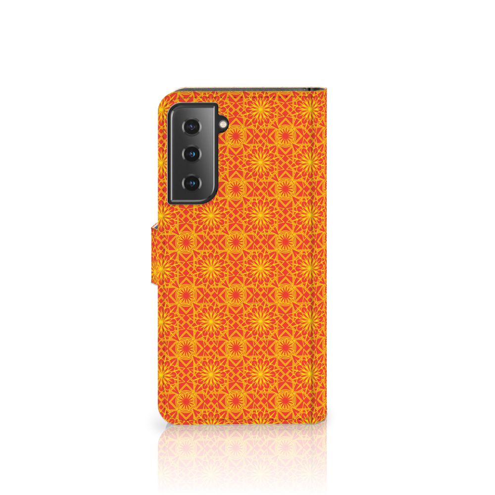 Samsung Galaxy S21 Telefoon Hoesje Batik Oranje