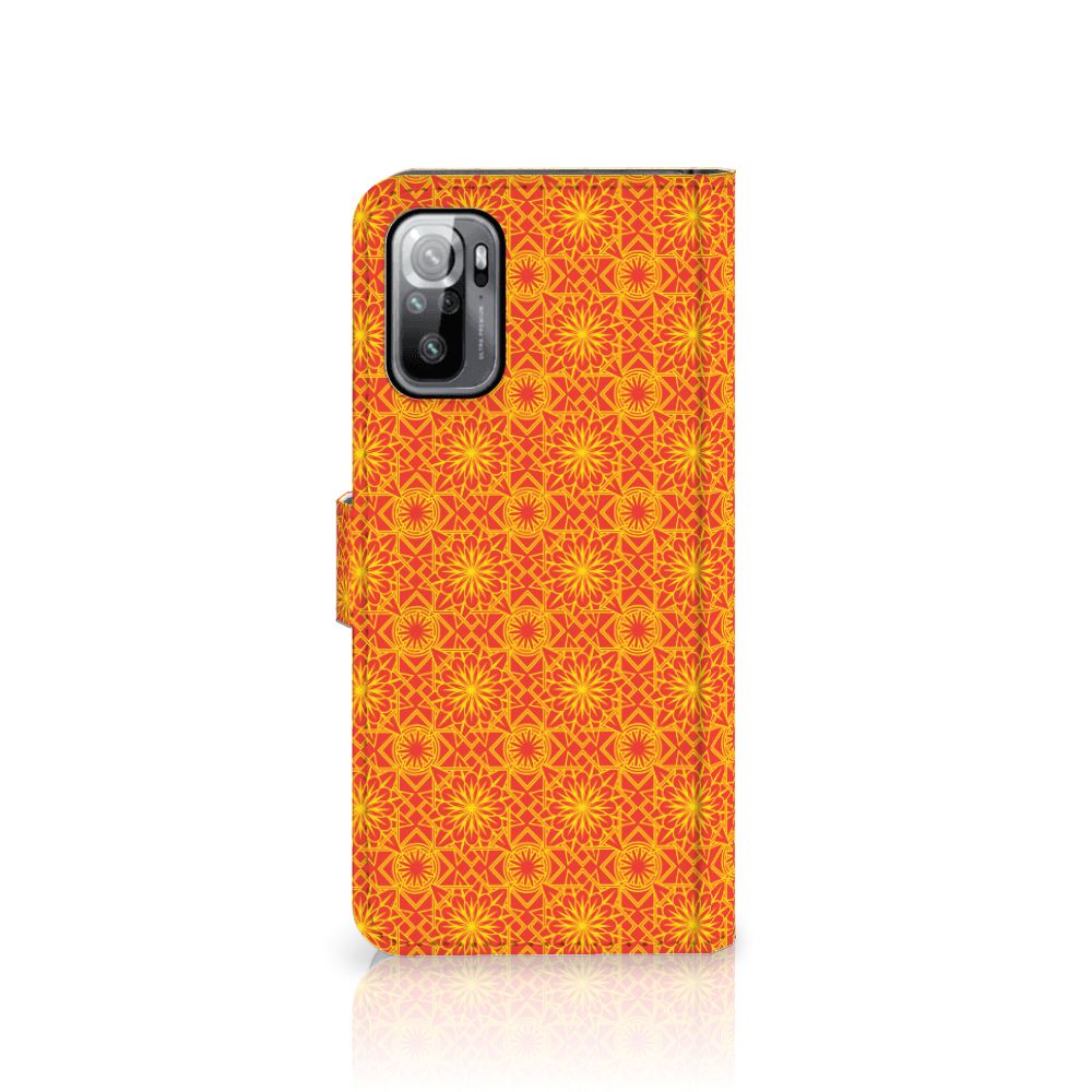 Xiaomi Redmi Note 10/10T 5G | Poco M3 Pro Telefoon Hoesje Batik Oranje