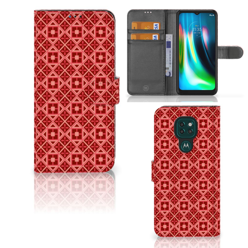 Motorola Moto G9 Play | E7 Plus Telefoon Hoesje Batik Rood