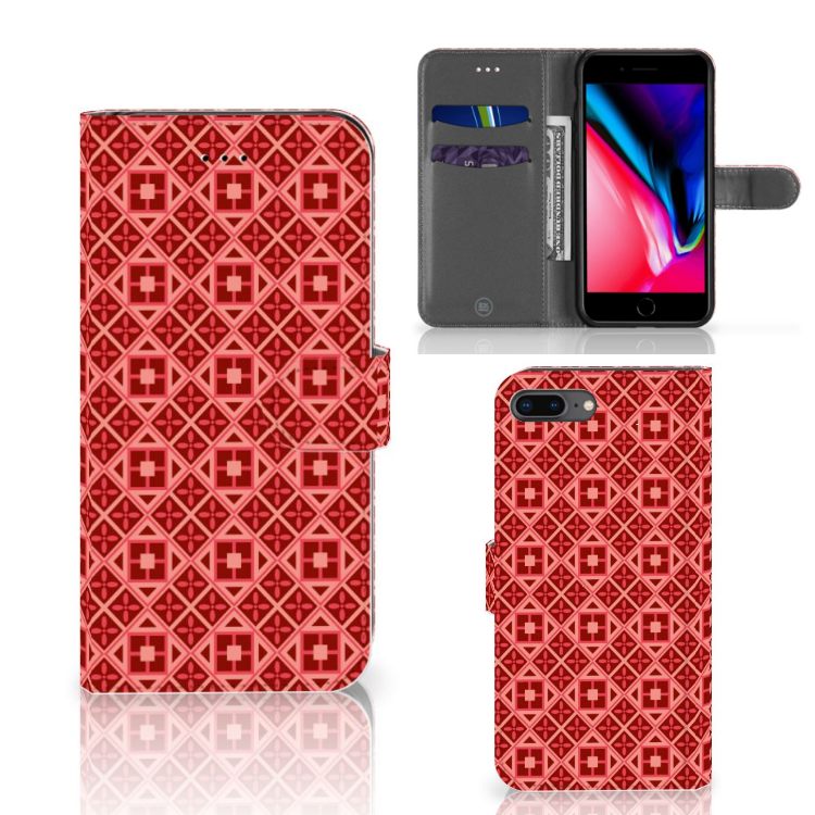 Apple iPhone 7 Plus | 8 Plus Telefoon Hoesje Batik Rood