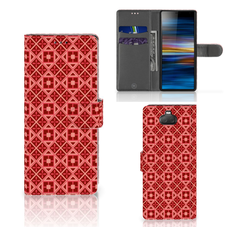 Sony Xperia 10 Telefoon Hoesje Batik Rood