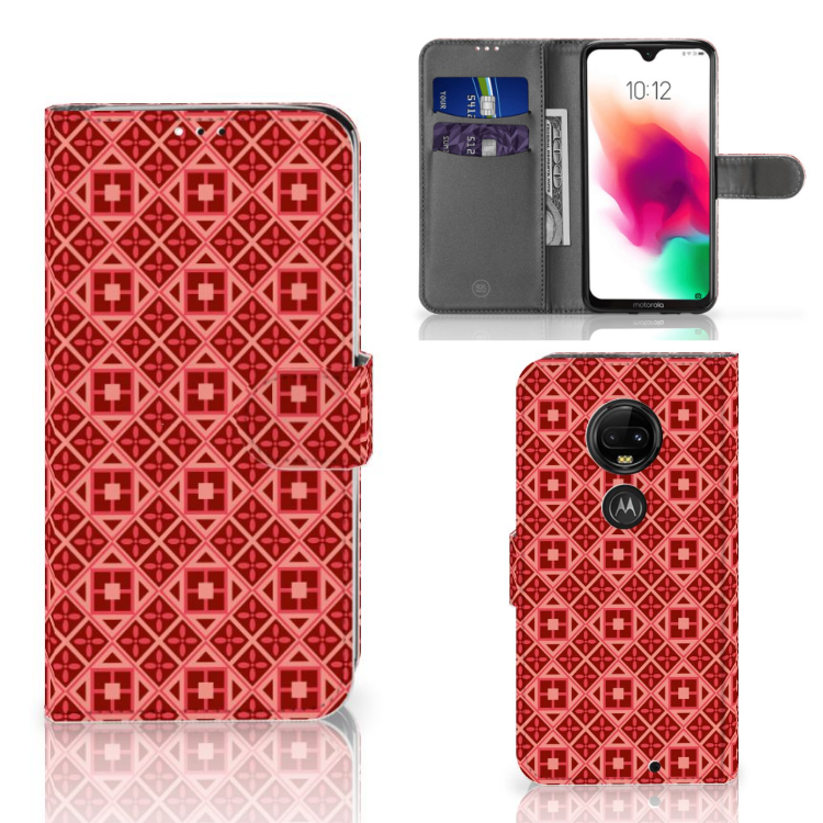 Motorola Moto G7 | G7 Plus Uniek Boekhoesje Batik Red