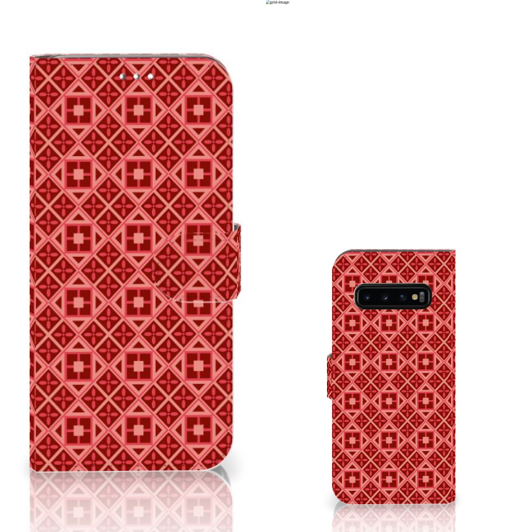 Samsung Galaxy S10 Plus Telefoon Hoesje Batik Rood