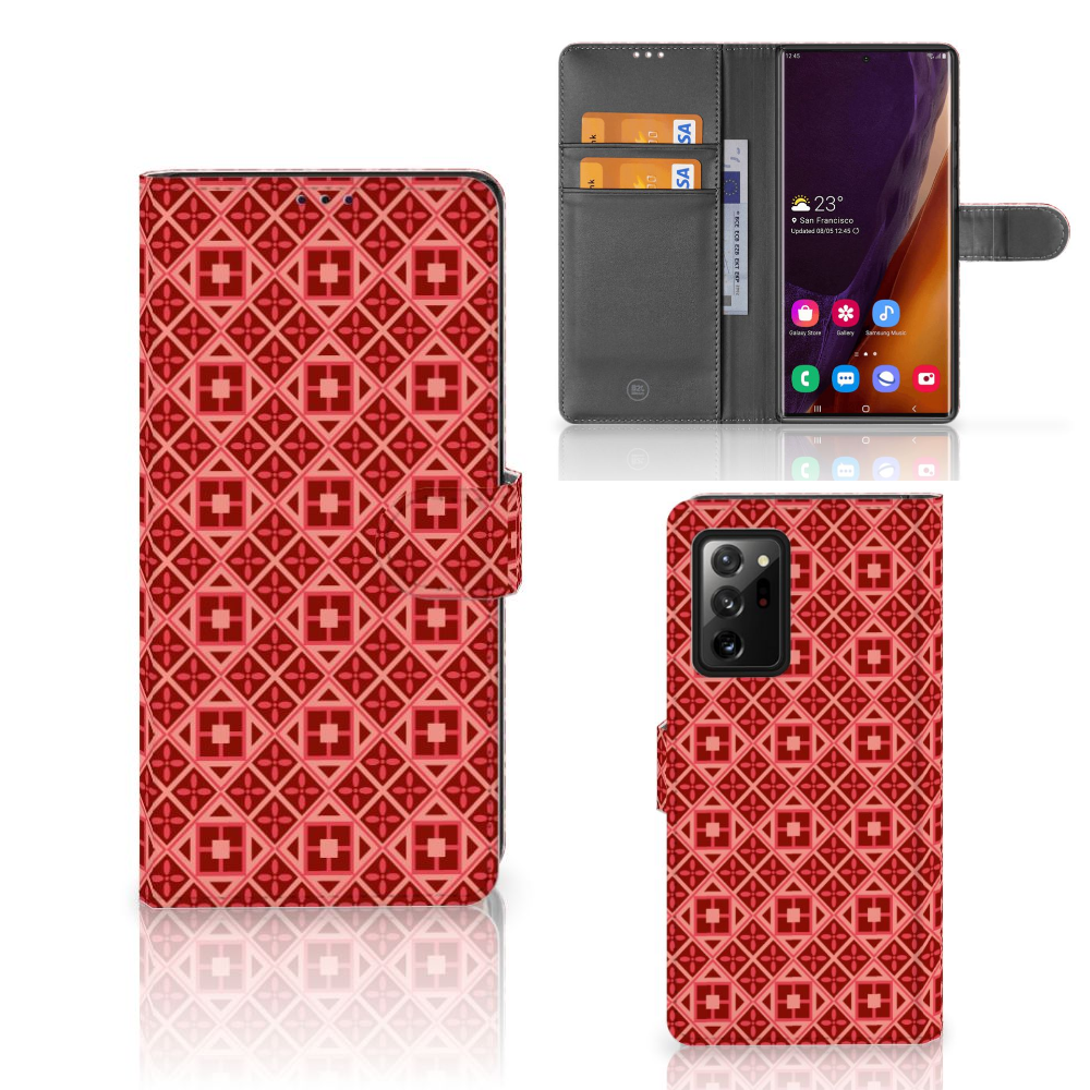 Samsung Galaxy Note20 Ultra Telefoon Hoesje Batik Rood