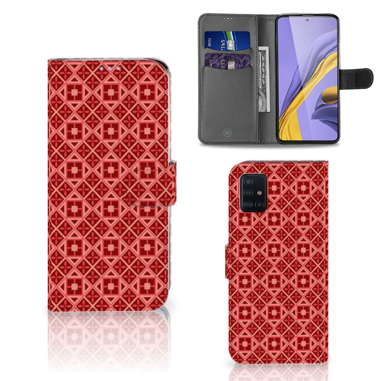 Samsung Galaxy A51 Telefoon Hoesje Batik Rood