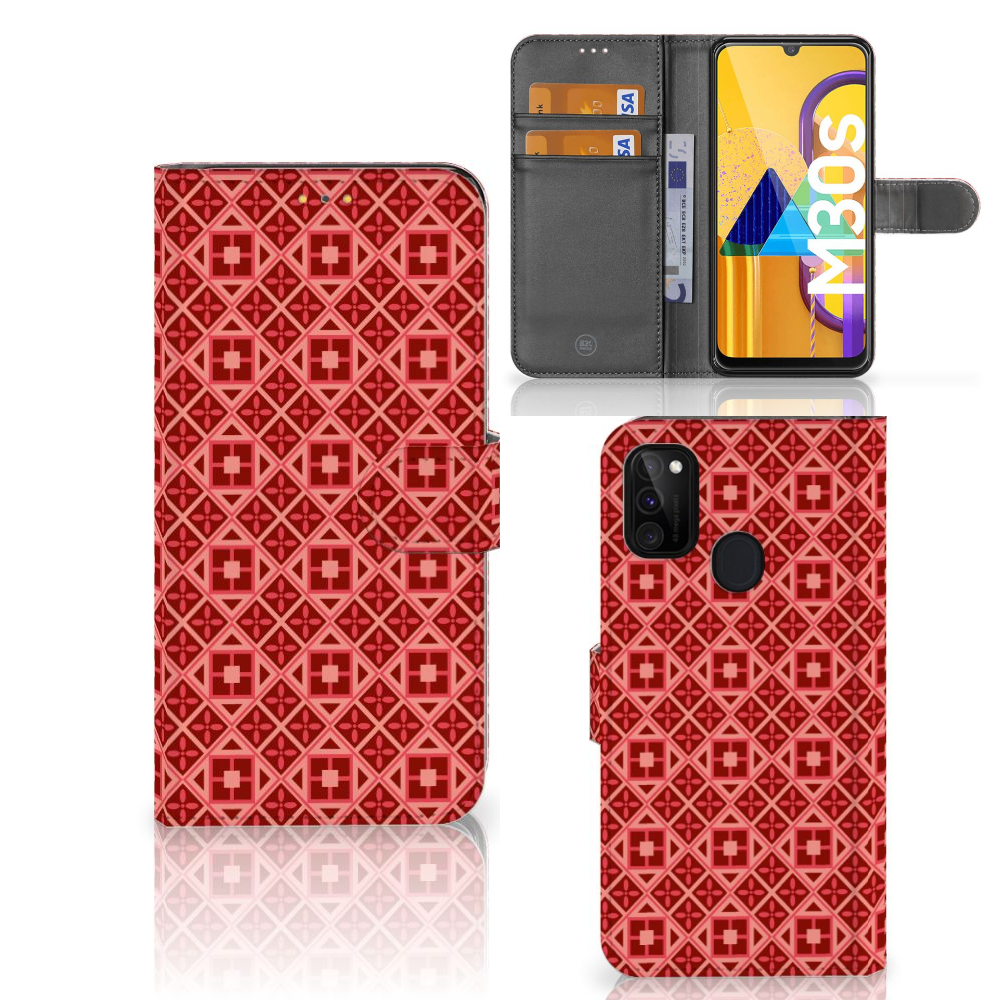 Samsung Galaxy M21 | M30s Telefoon Hoesje Batik Rood