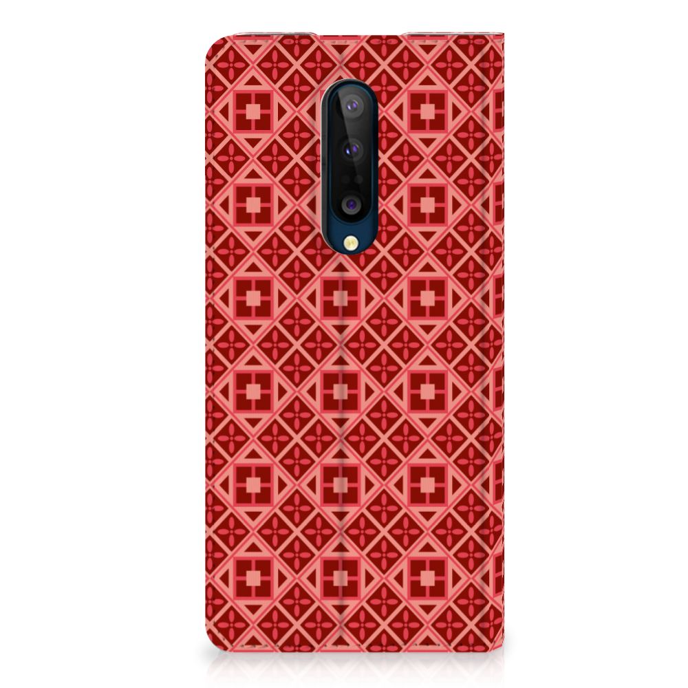 OnePlus 8 Hoesje met Magneet Batik Rood